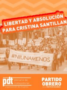 Las mujeres del Partido Obrero vamos por la libertad y absoluci�n de Cristina Santill�n