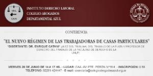 Conferencia del Juez Enrique Catani �El nuevo r�gimen de los trabajadores de casas particulares\